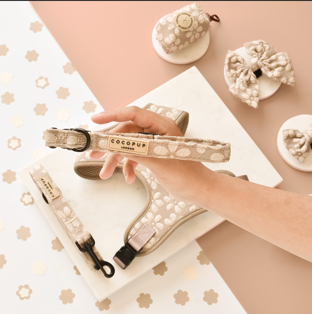 LUXE Collar - Mocha Flower: XS