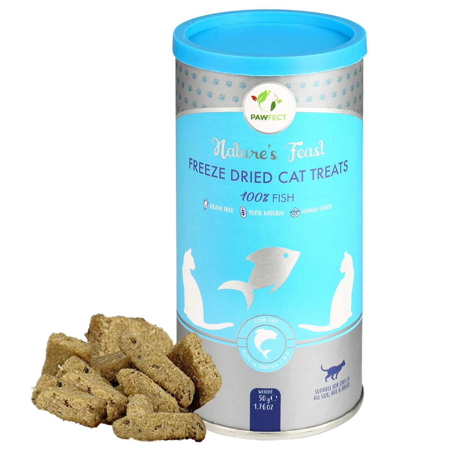 Pawfect Nature's Feast Freeze Dried Cat Treats: Fish Meat: 50g