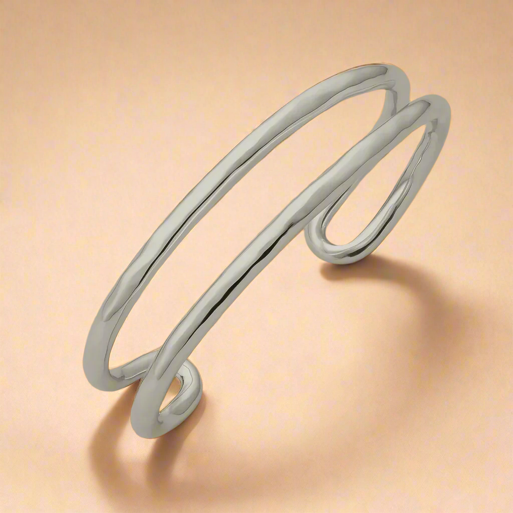 Silver Plated Brass Molten Cuff Wedding jewellery
