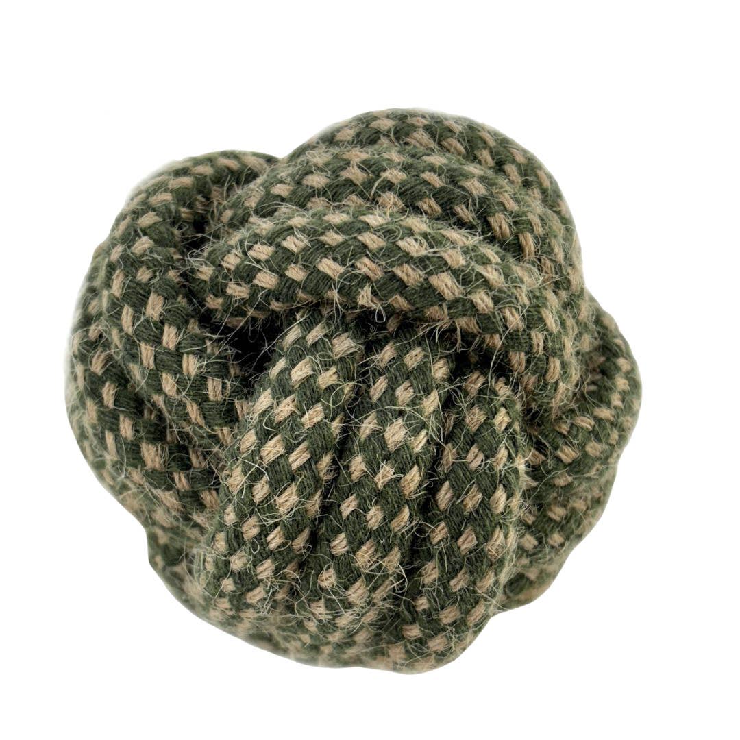 HugglePets Legacy Hemp Ball Tugger Dog Toy