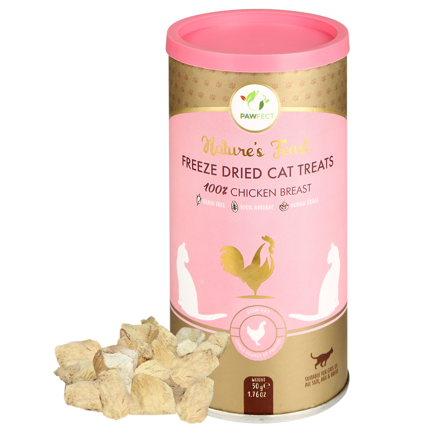 Pawfect Nature's Feast Freeze Dried Cat Treats: Chicken Breast: 50g