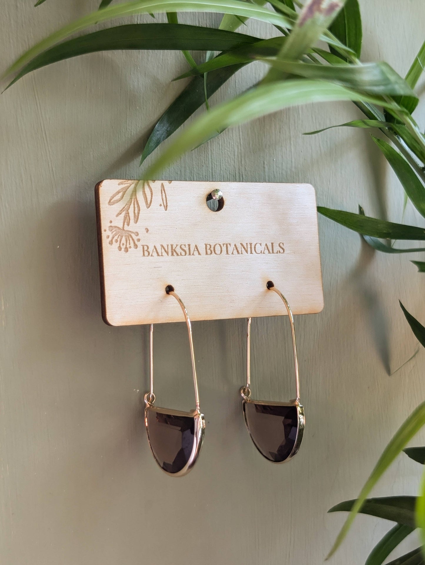 Purple Glass Loop Earrings