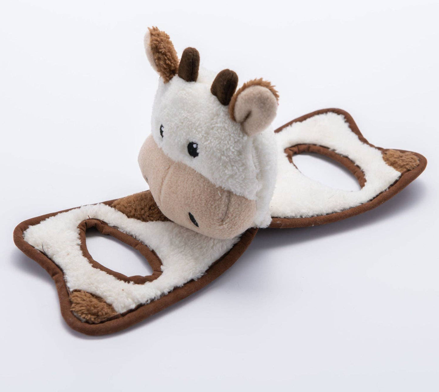 WufWuf Cow Squeaky Plush Tug Dog Toy