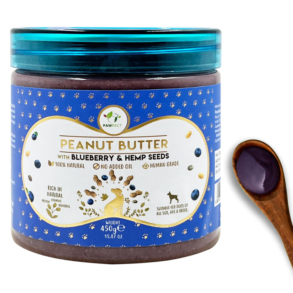 Pawfect Peanut Butter for Dogs: Blueberry & Hempseeds: Small
