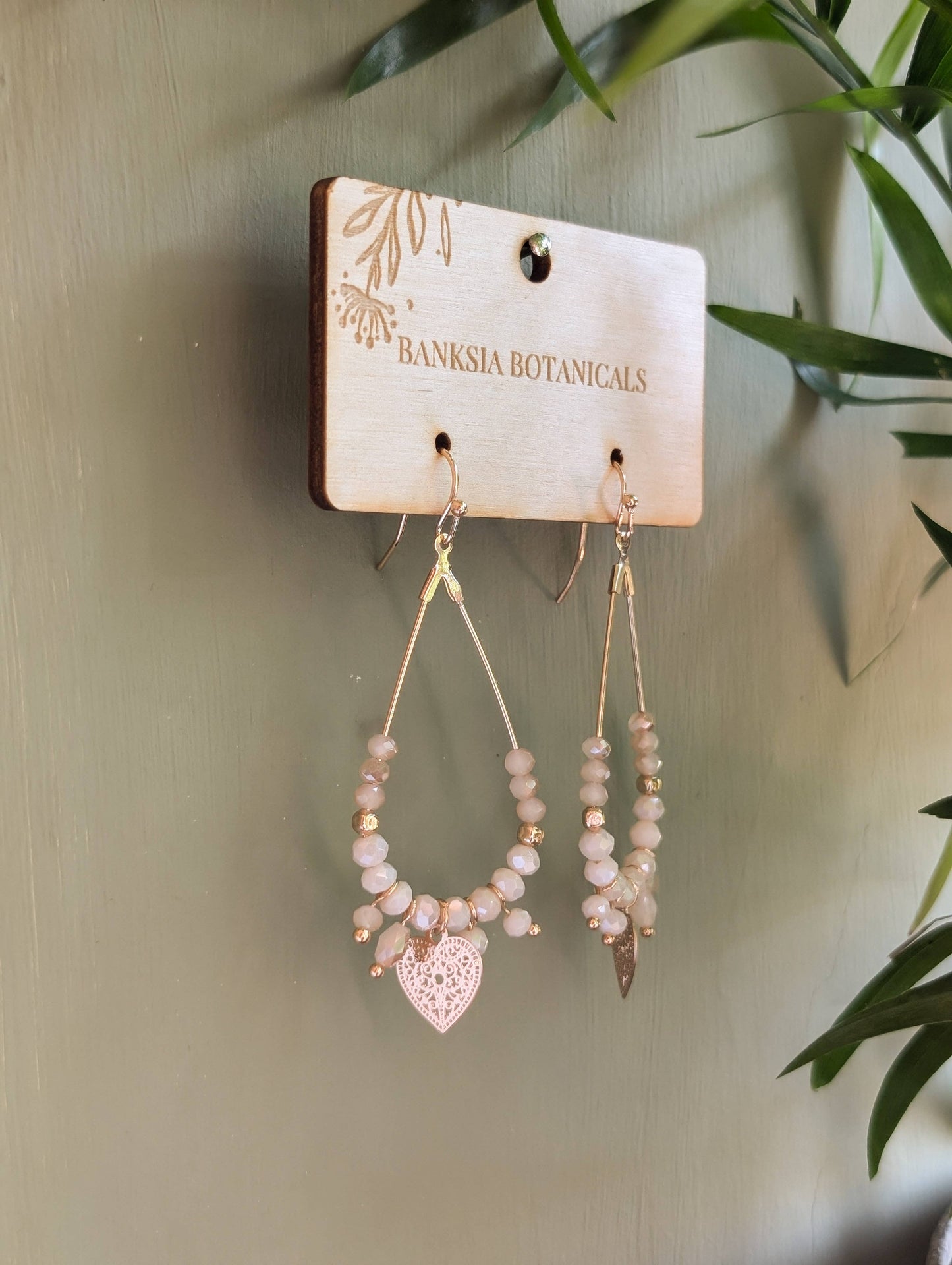 Teardrop Pink Bohemian Tassel Dangle Earrings