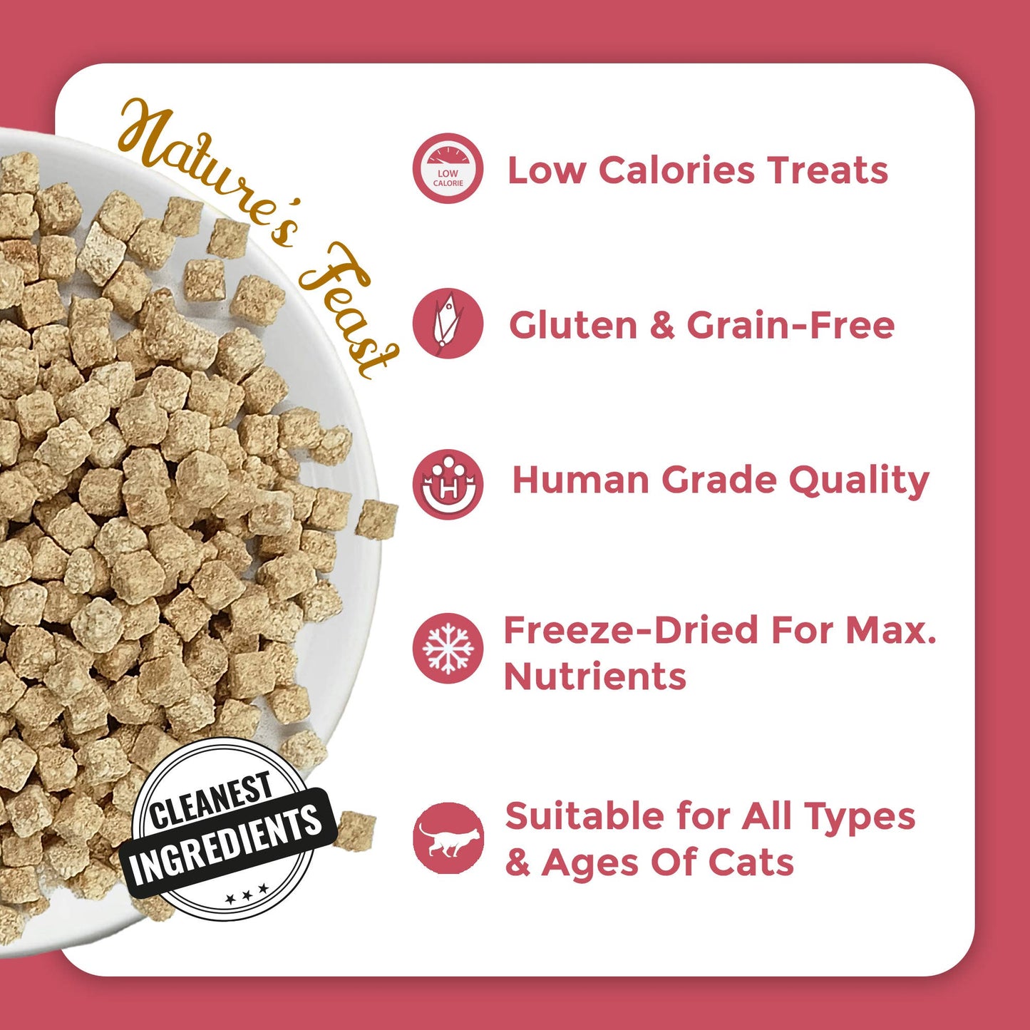 Pawfect Nature's Feast Freeze Dried Cat Treats: Chicken Breast: 50g