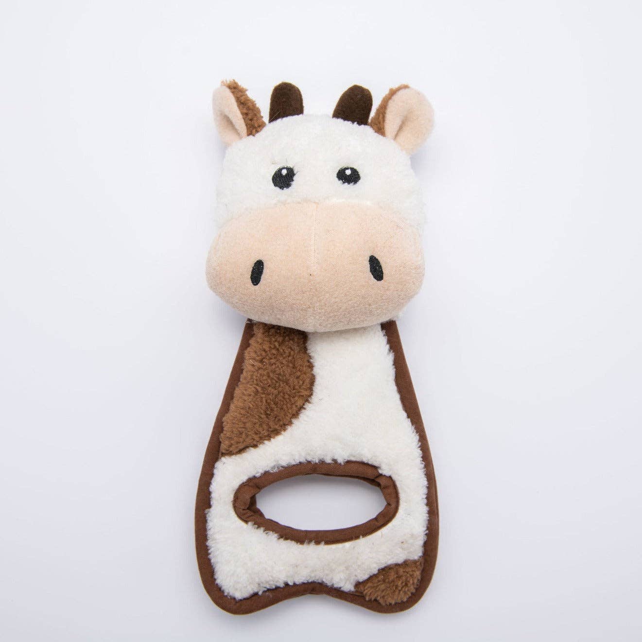 WufWuf Cow Squeaky Plush Tug Dog Toy
