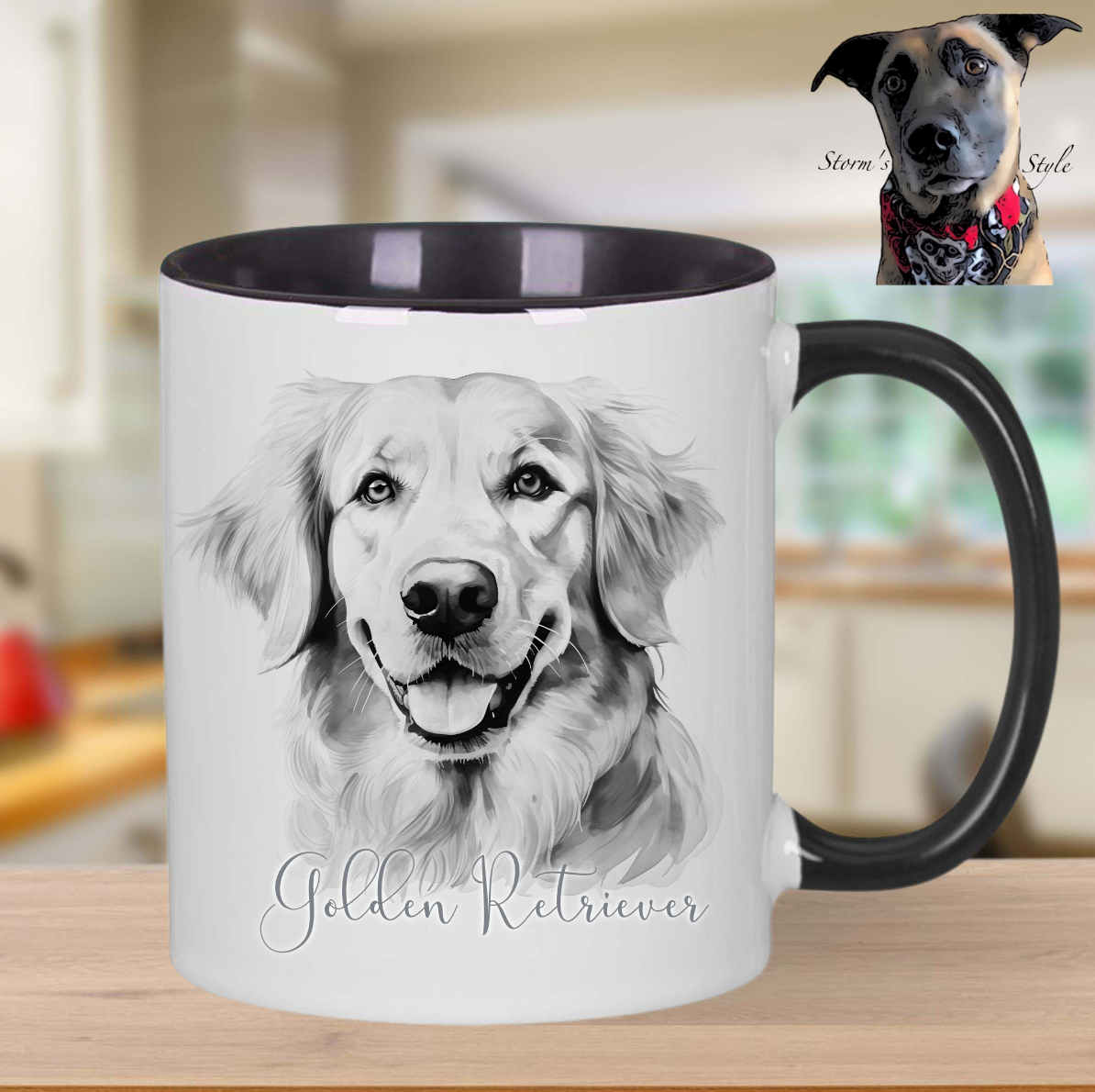 Sketch Golden Retriever Dog Mug: Mug