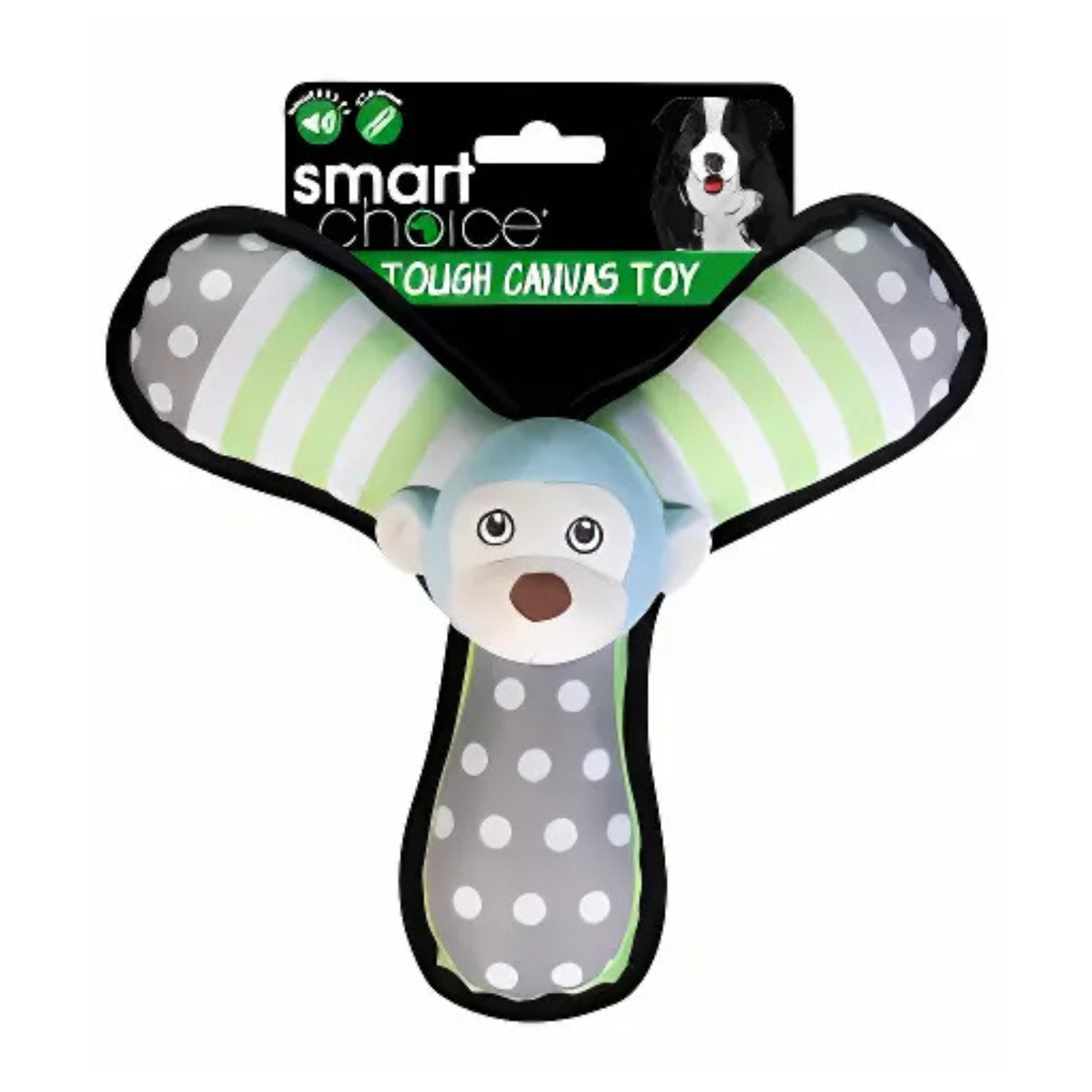 Canvas Plush Dog Toy: Triple Squeaker & Durable Design: Bear