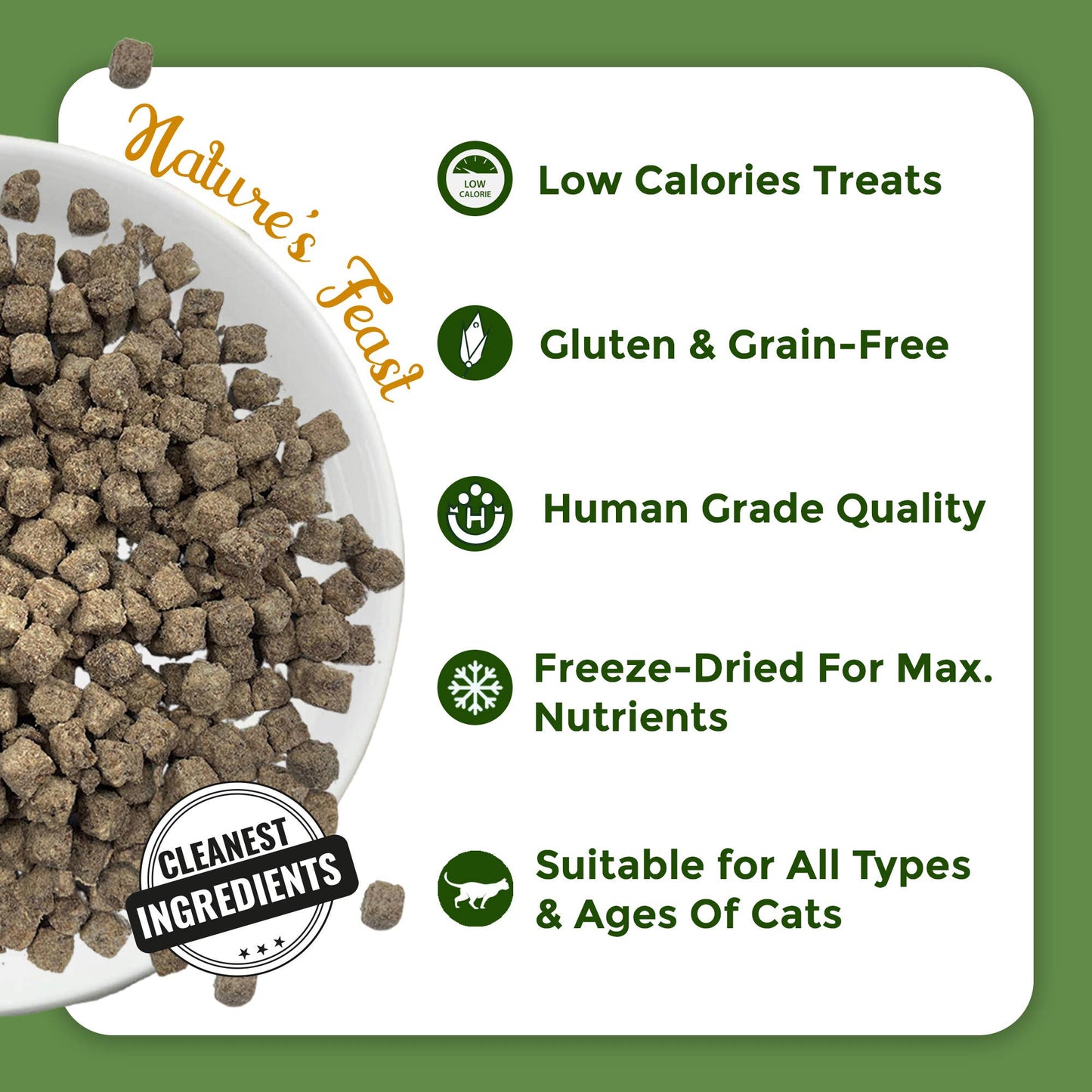 Pawfect Nature's Feast Freeze Dried Cat Treats: Goat Meat: 50g