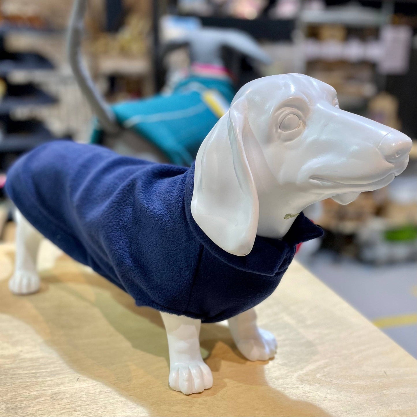Dachshund Fleece Jumper: Olive / Puppy