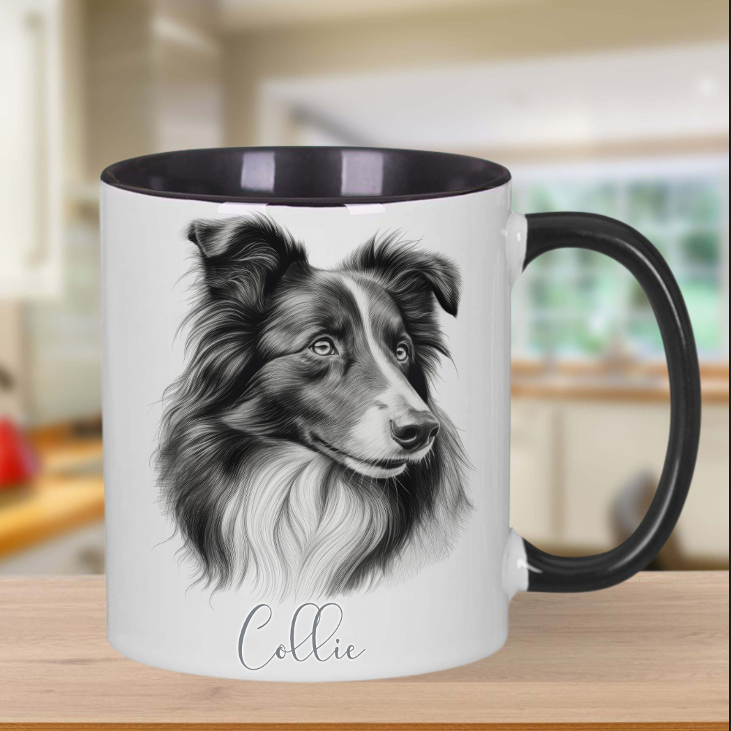 Sketch Collie Dog Mug: Mug