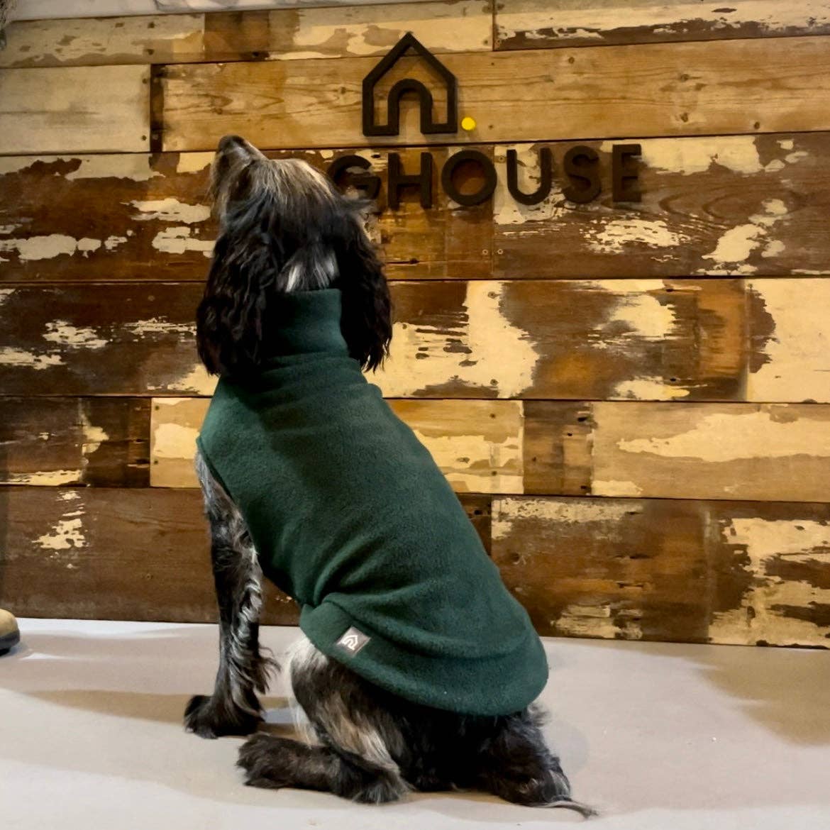 Medium Breed Dog Fleece Jumper: Olive / Medium