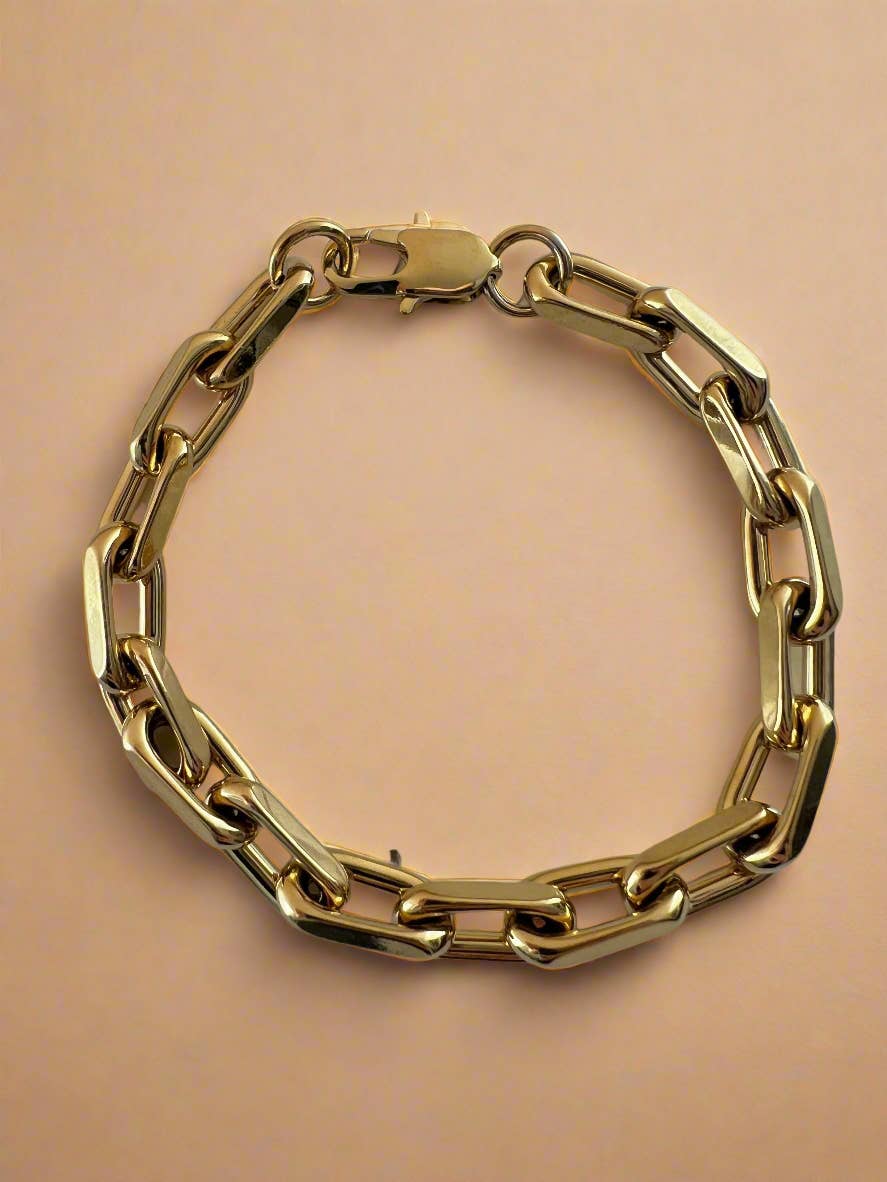 Isla Link Bracelet Chain 18k Gold Plated Sculptural & Chunky