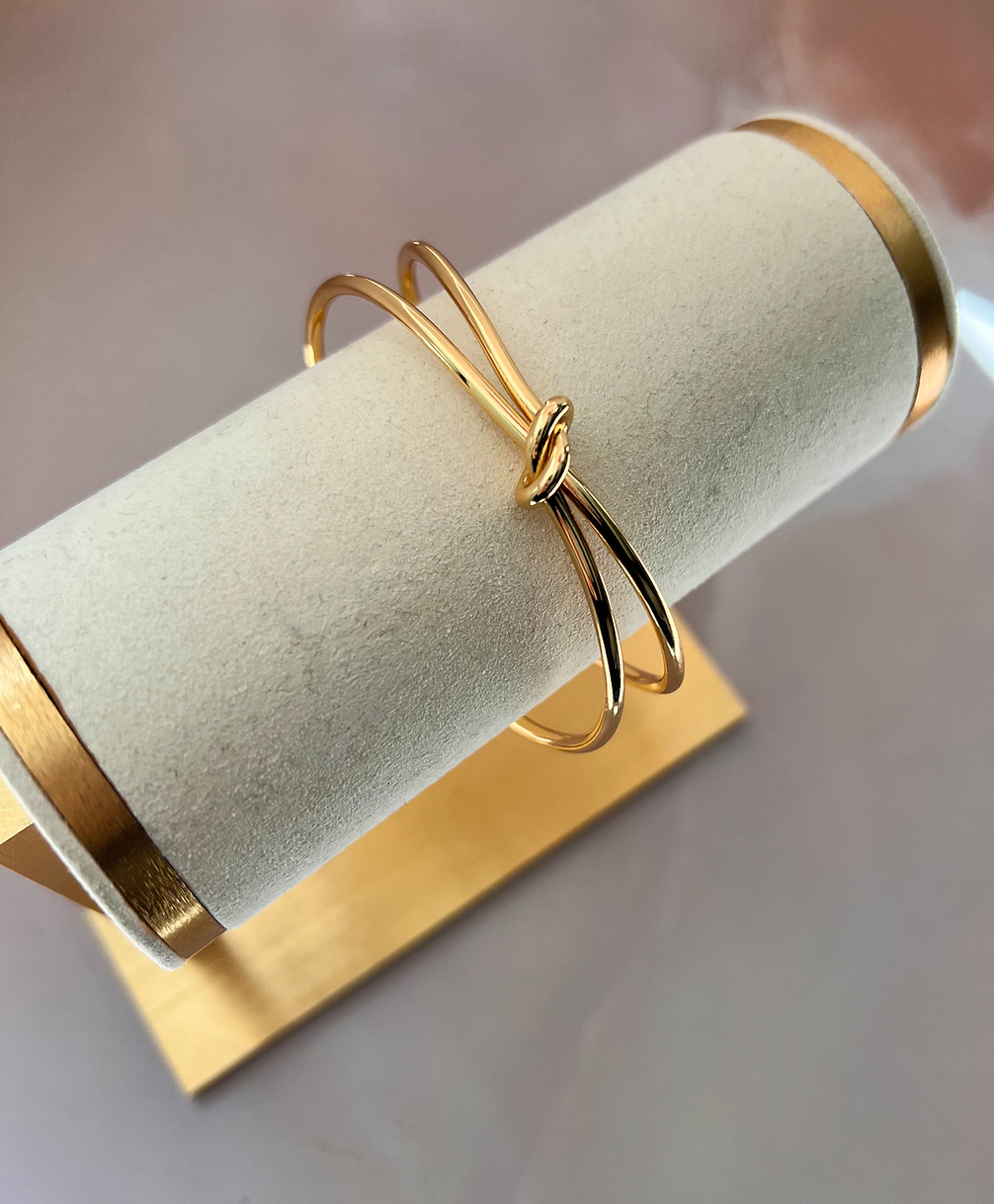 Knot Cuff Bracelet 18k Gold Plated Brass Everyday Effortless