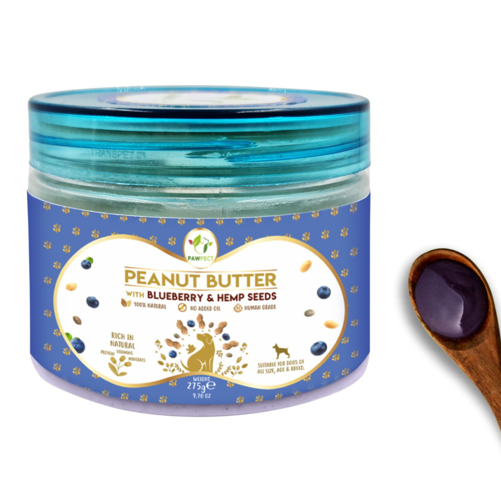 Pawfect Peanut Butter for Dogs: Blueberry & Hempseeds: Small