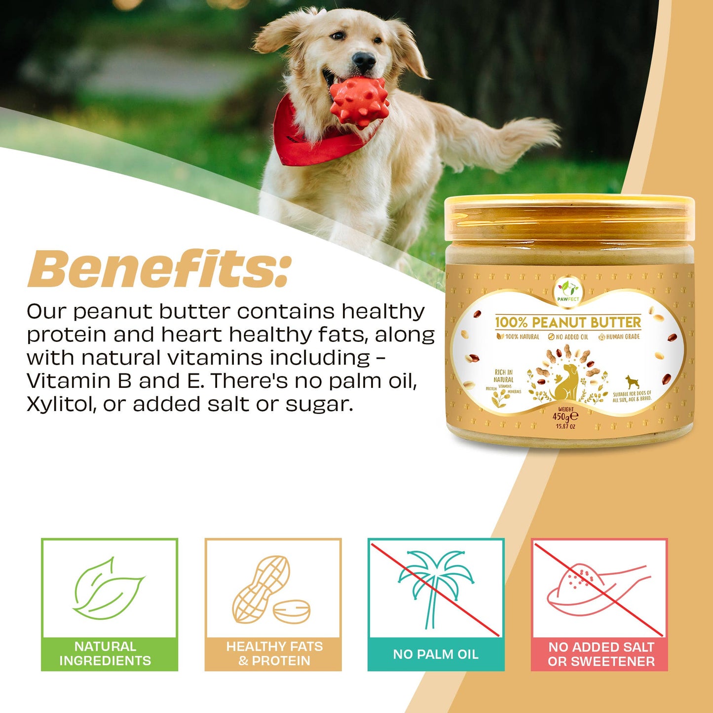 Pawfect Peanut Butter for Dogs: Original: Large