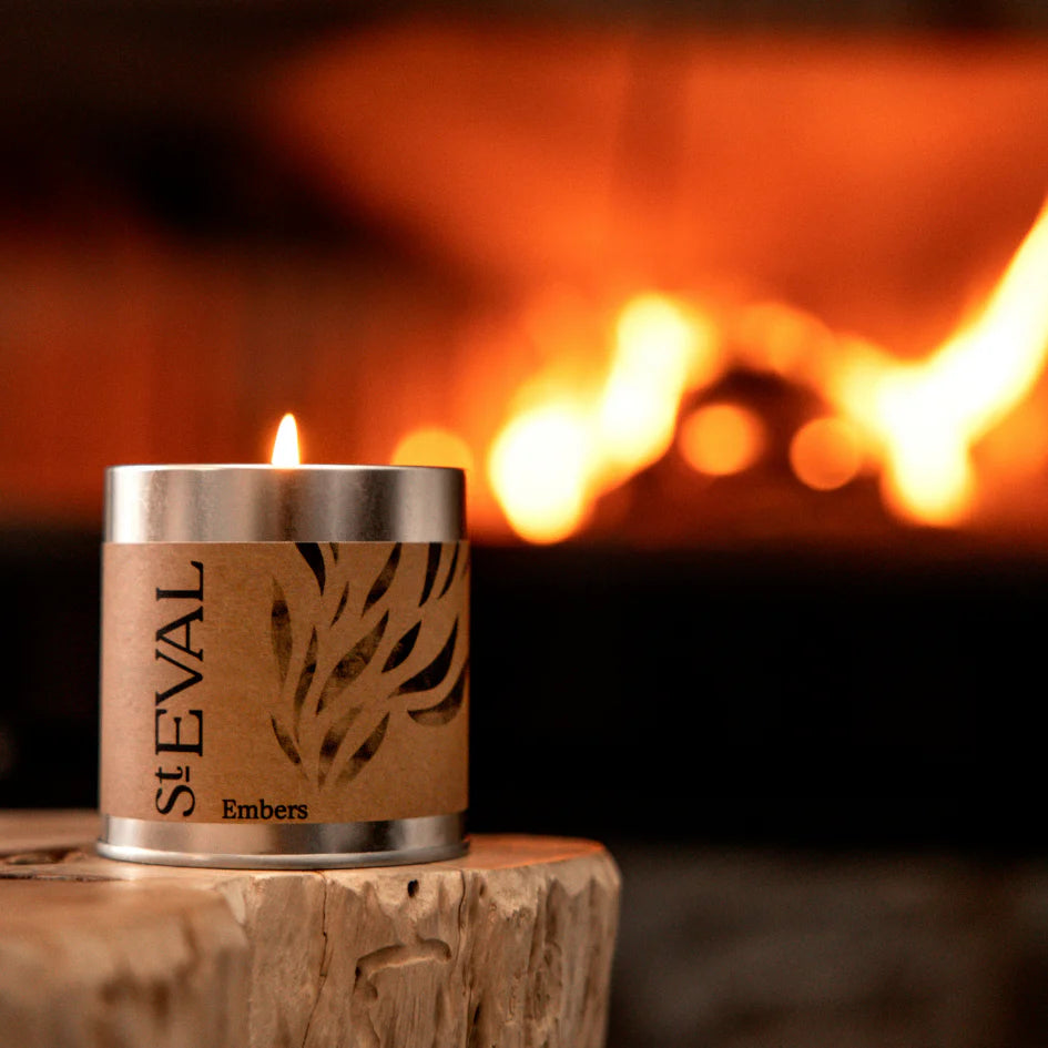 Embers, Scented Tin Candle, box