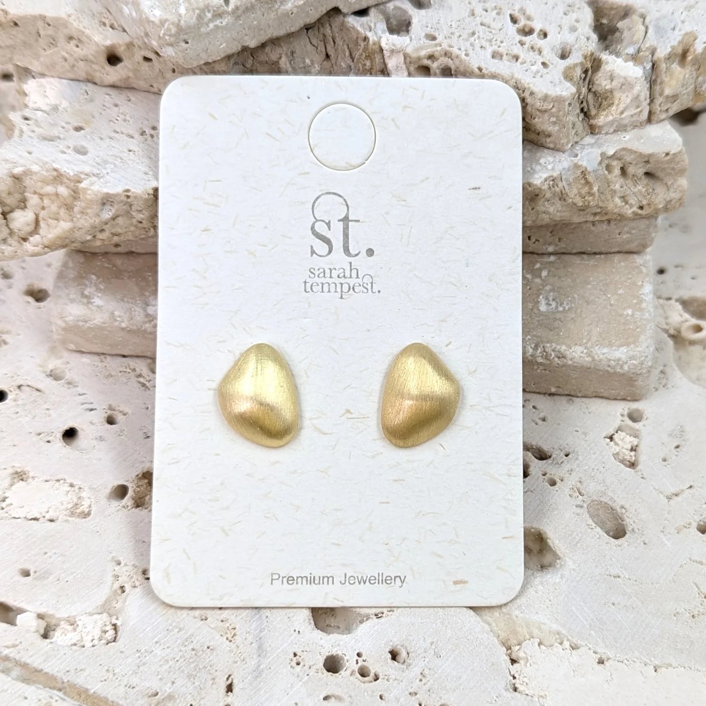 ORGANIC SHAPE WITH BRUSHED PLATING EARRINGS