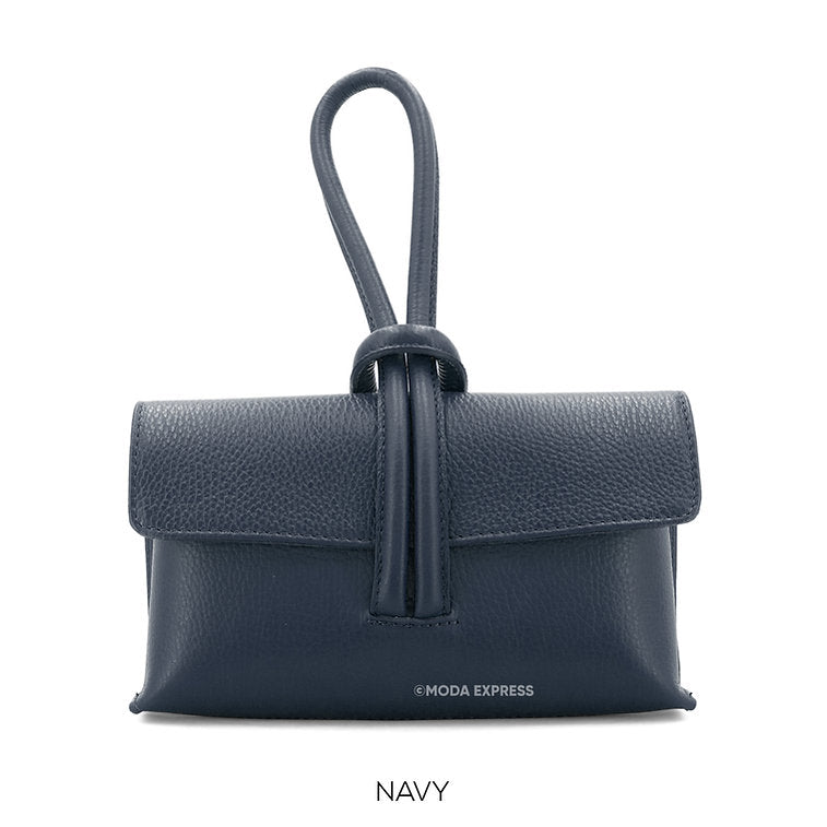 Black Leather Loop Bag