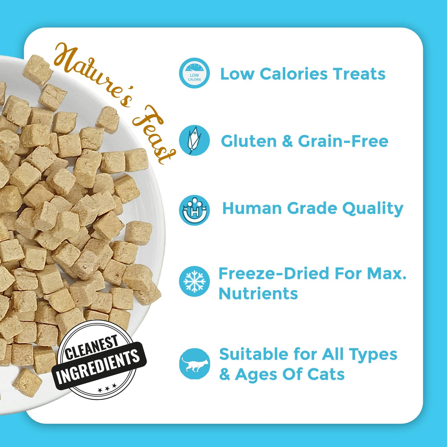 Pawfect Nature's Feast Freeze Dried Cat Treats: Fish Meat: 50g