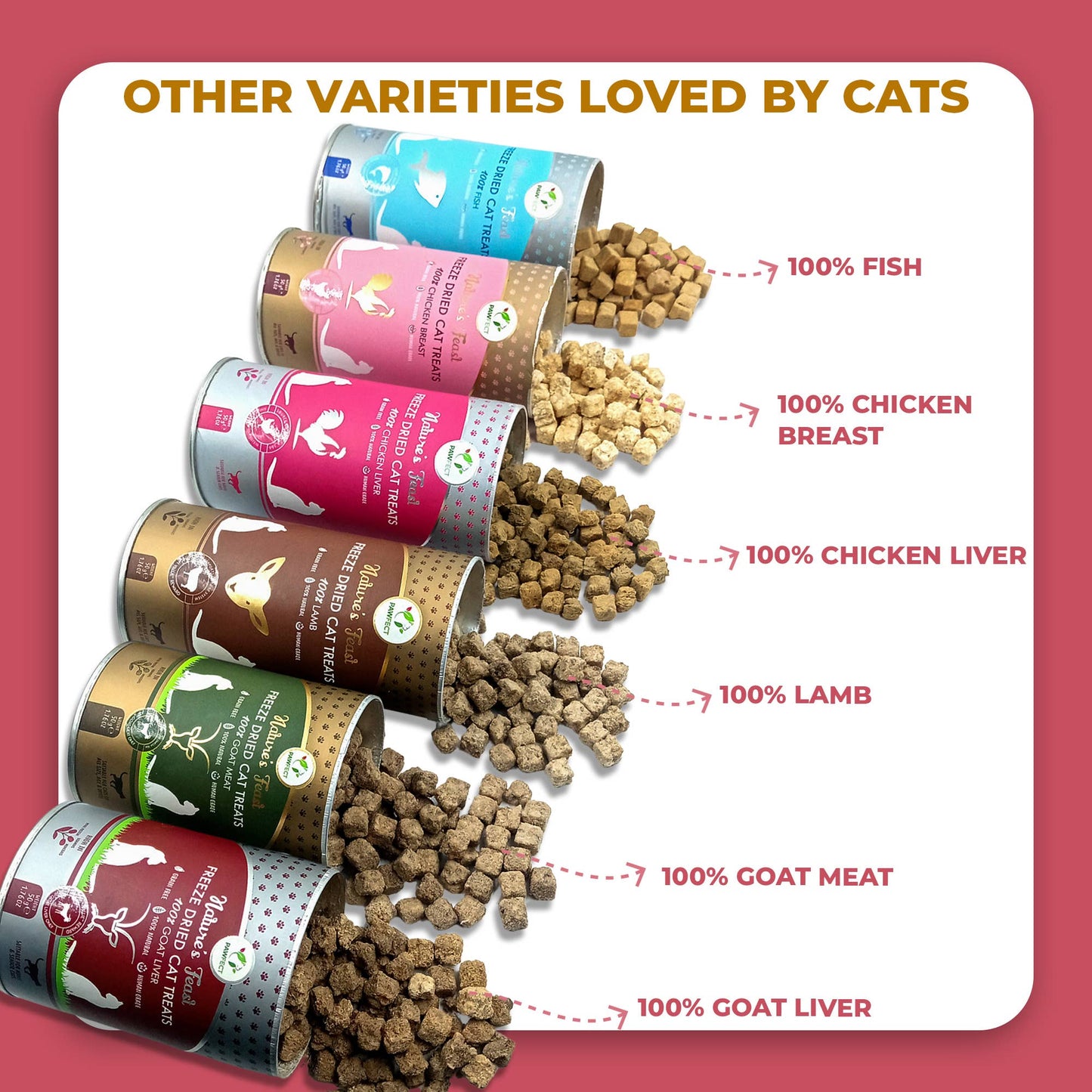 Pawfect Nature's Feast Freeze Dried Cat Treats: Chicken Breast: 50g