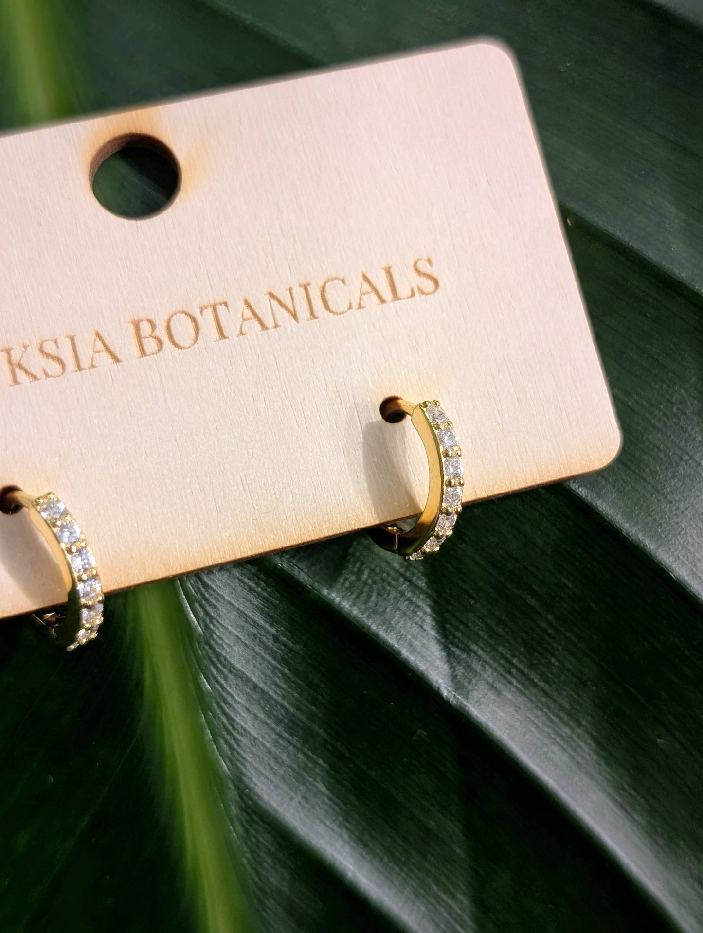 Gold Jewelled Sterling Silver Huggies