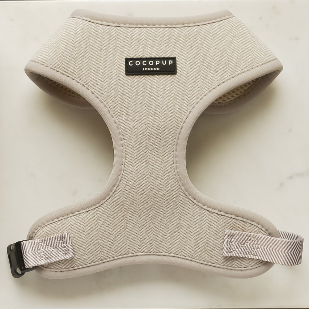 Brown Tweed Adjustable Neck Harness: L