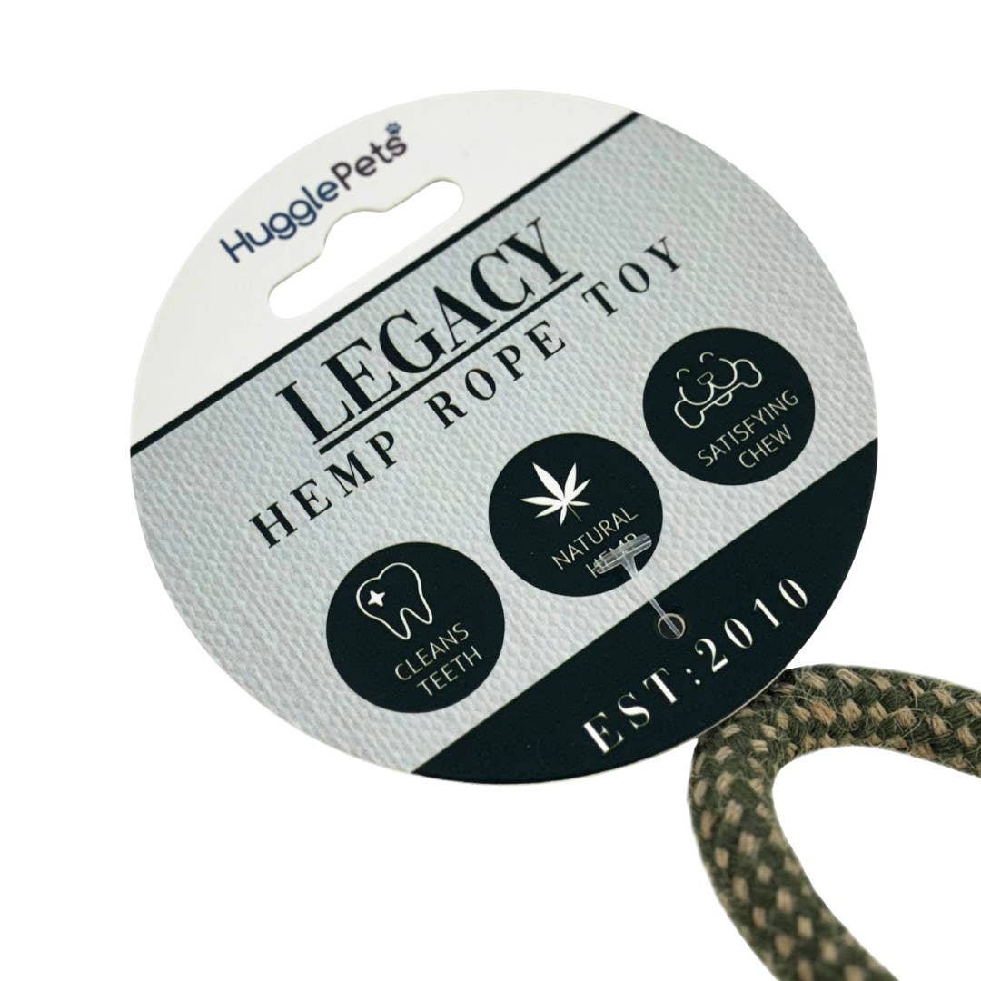HugglePets Legacy Hemp Ball Tugger Dog Toy