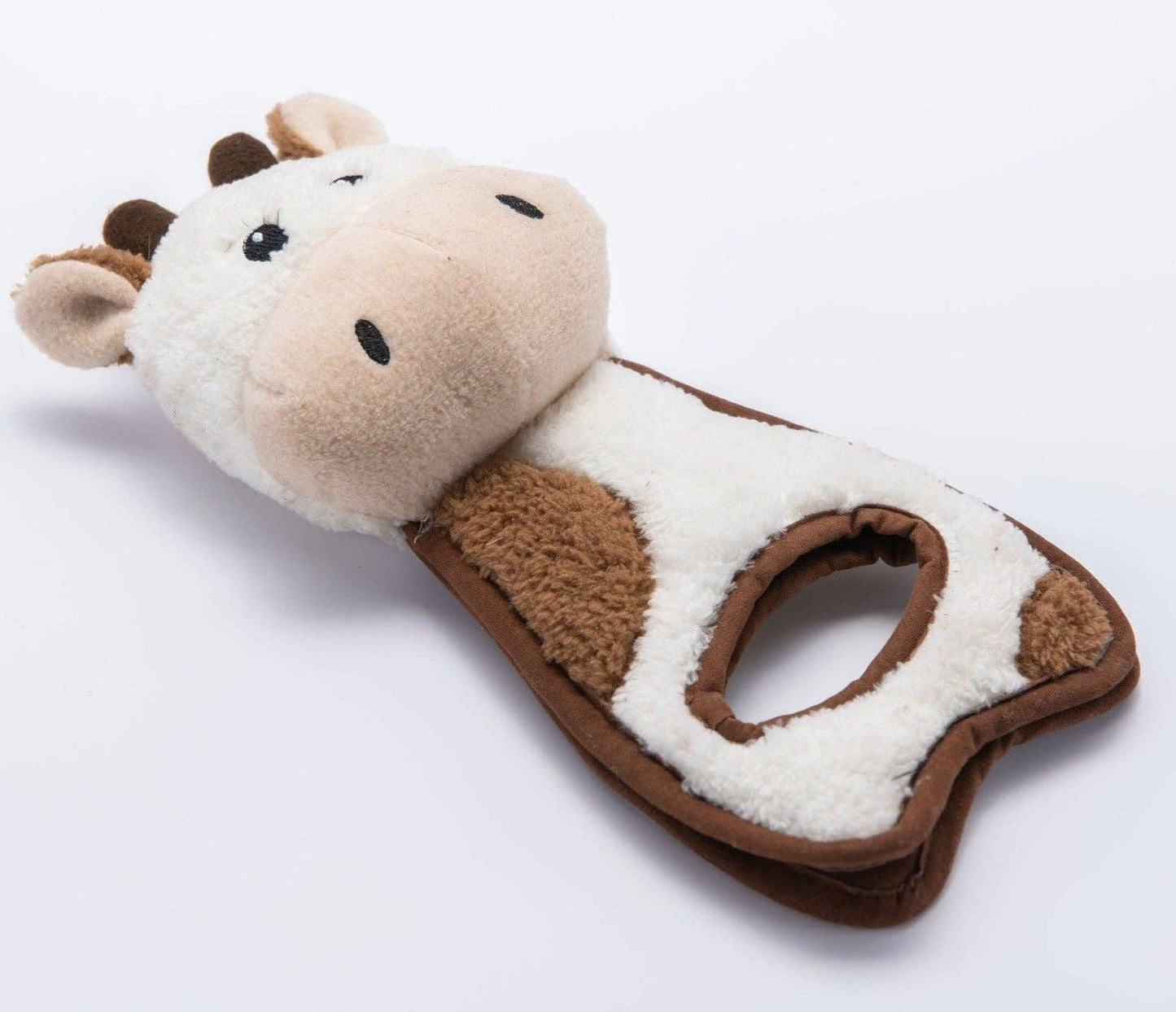 WufWuf Cow Squeaky Plush Tug Dog Toy