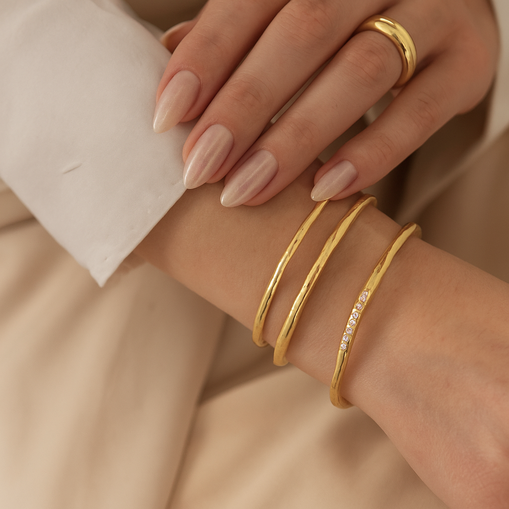 Silver Plated Brass Molten Cuff Wedding jewellery