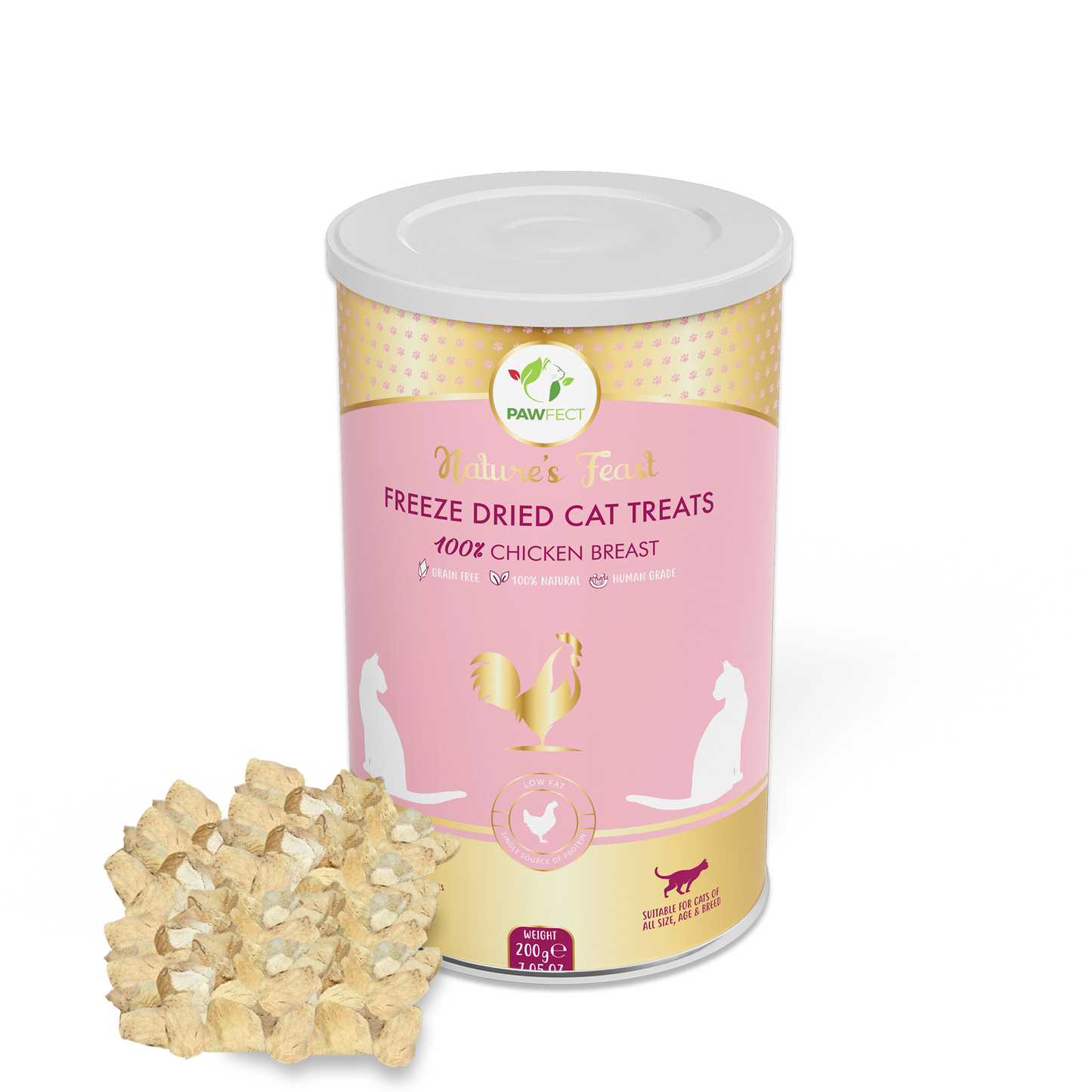 Pawfect Nature's Feast Freeze Dried Cat Treats: Chicken Breast: 50g