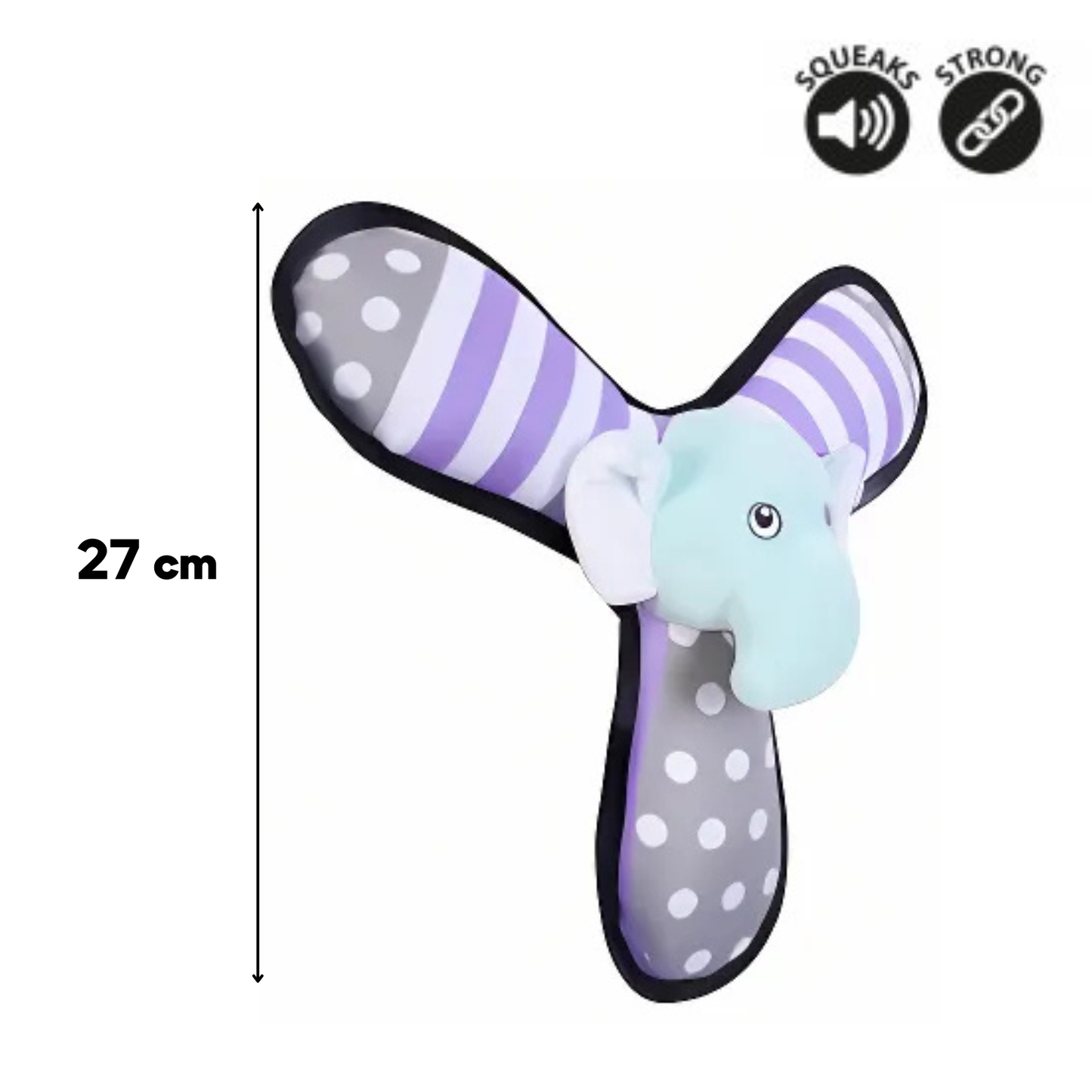 Canvas Plush Dog Toy: Triple Squeaker & Durable Design: Bear