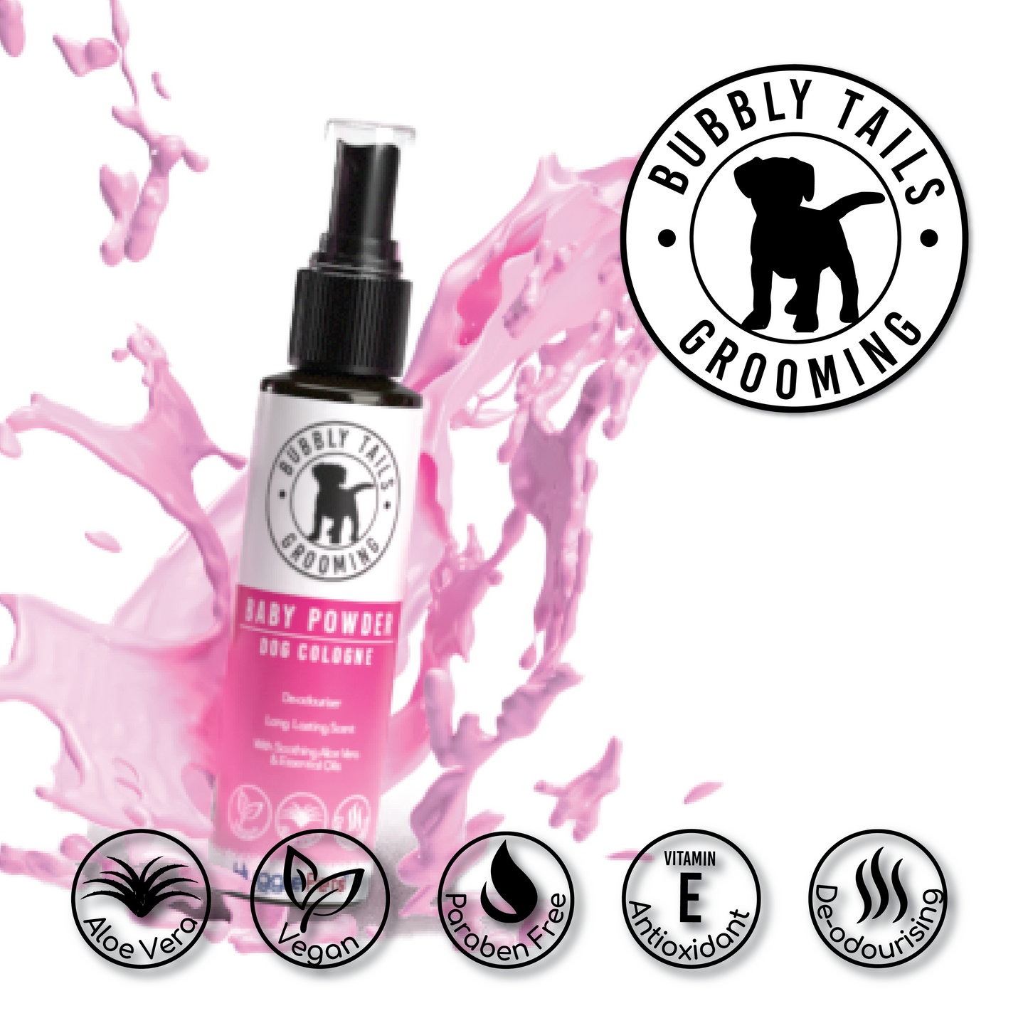 HugglePets Bubbly Tails Dog Cologne: Baby Powder