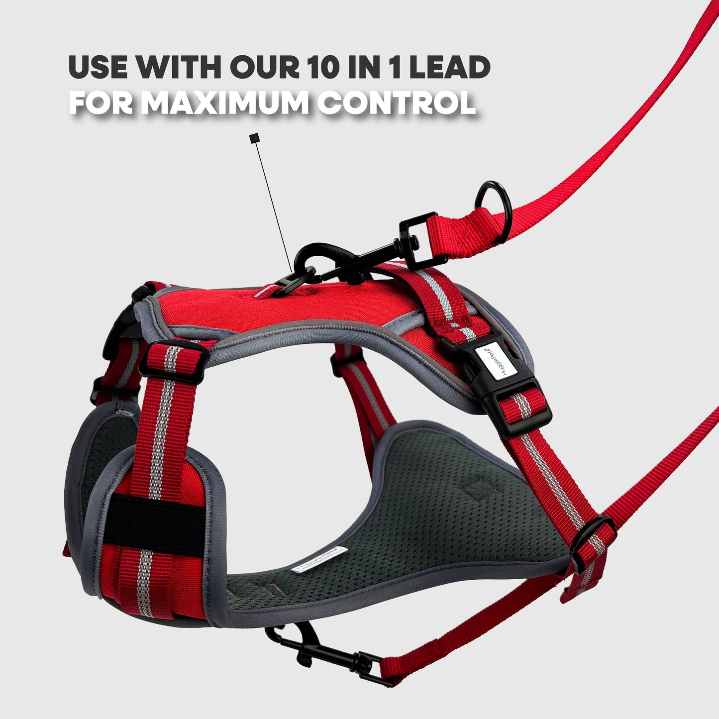 HugglePets Activity and Travel Dog Harness: Red / Large