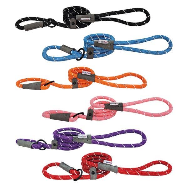 HugglePets Reflective Rope Slip Dog Lead: Blue / 150 x 1.2 cm (Max: 50 kg)