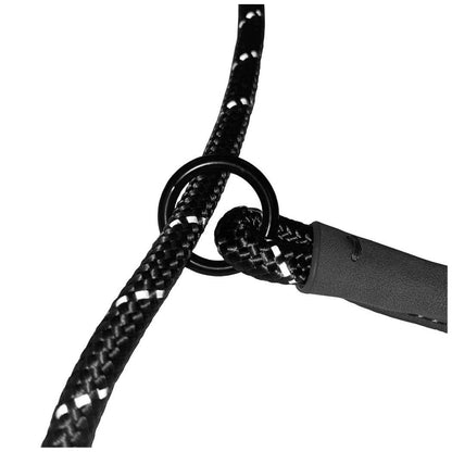 HugglePets Reflective Rope Slip Dog Lead: Black / 150 x 1.2 cm (Max: 50 kg)