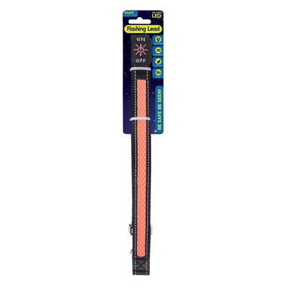 WufWuf Smart Choice LED Flashing Dog Lead 120cm: Blue with white Led