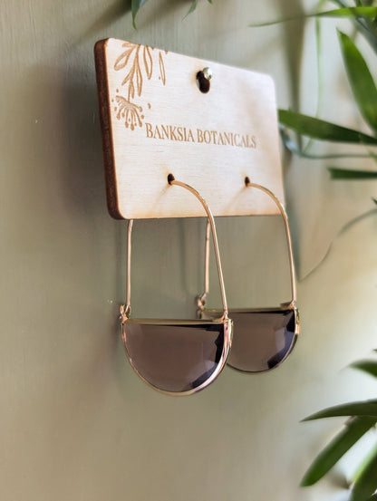 Purple Glass Loop Earrings