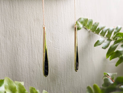 Gold &Black Dangle Earrings