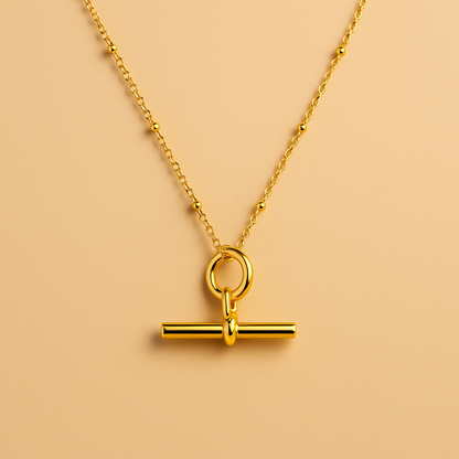T Bar Delicate Chain Necklace 18k Gold Plated Dainty Gift