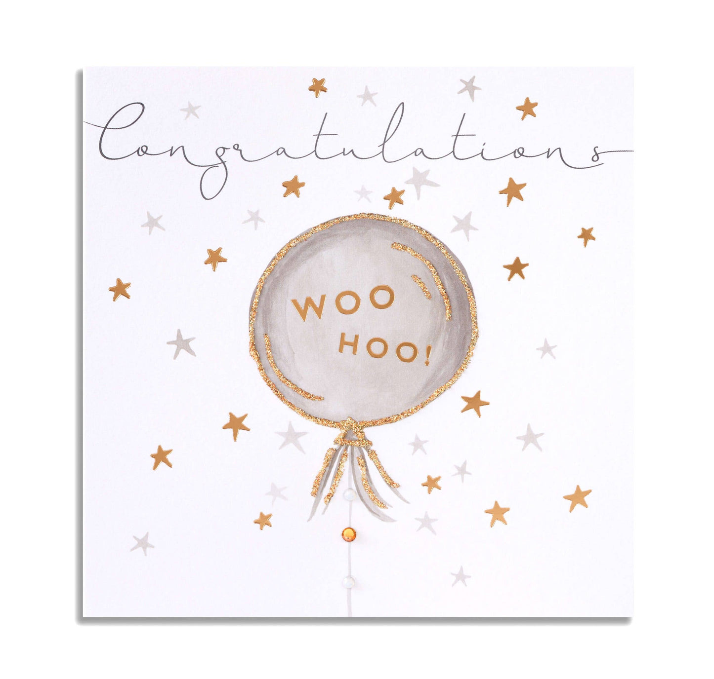 Card - Congratulations Woo Hoo - Balloon/Stars