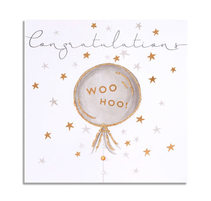 Card - Congratulations Woo Hoo - Balloon/Stars