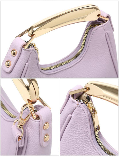 B23052-Top Zip Closure Metal Handle Grab Bag: Olive