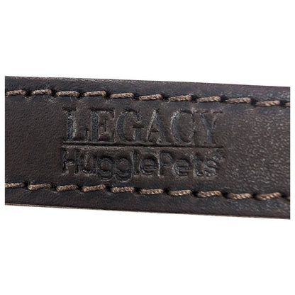 HugglePets Legacy Leather Dog Collar: Khaki / Medium