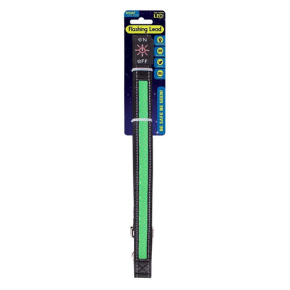 WufWuf Smart Choice LED Flashing Dog Lead 120cm: Blue with white Led