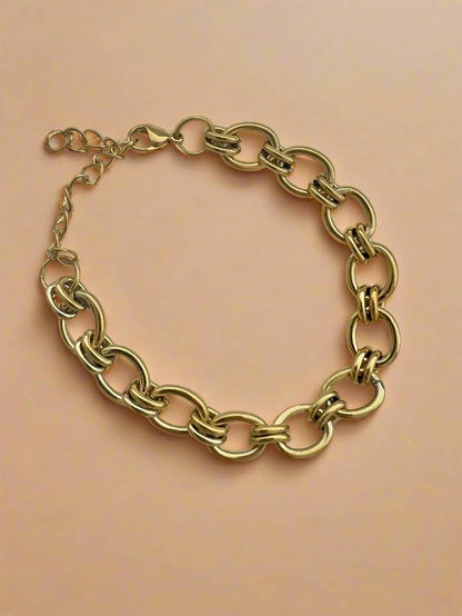 Aurea Link Bracelet 18k Gold Plated Sculptural PVD Chain