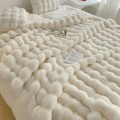 Plush Luxurious Faux Fur Throw Blankets (100*160cm) : Taupe