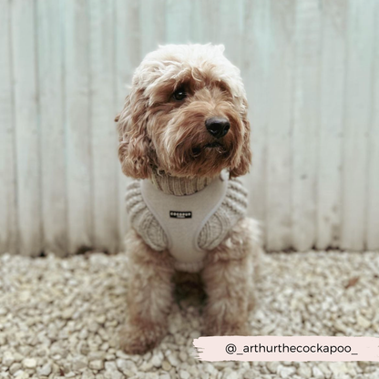 Brown Tweed Adjustable Neck Harness: XXS