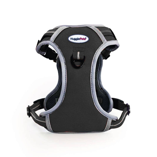 HugglePets Activity and Travel Dog Harness: Black / Small